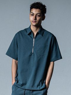 《予約品》 PULLOVER HALF SHIRT  / ハーフジップシャツ / グリーン