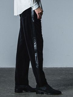 《予約品》 VELOUR SEMI WIDE PT  / ベロアラインワイドパンツ / ブラック