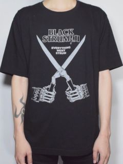 Natural Soft Cotton Oversize BLACK STRUM Crew Neck T-shirt  / ブラック 【STRUM】