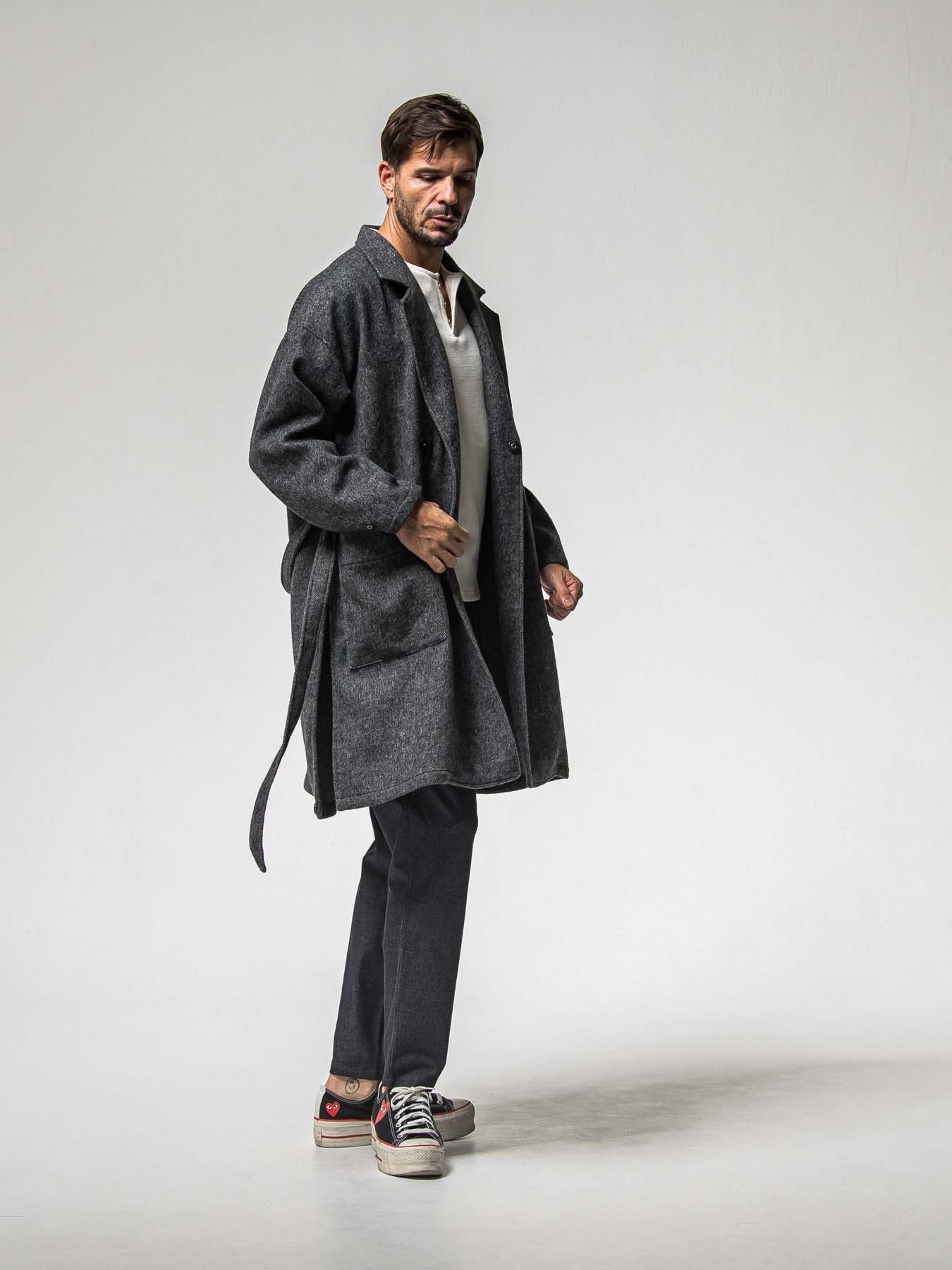【予約品 】GOWN OVER COAT / ガウンオーバーコート / グレー