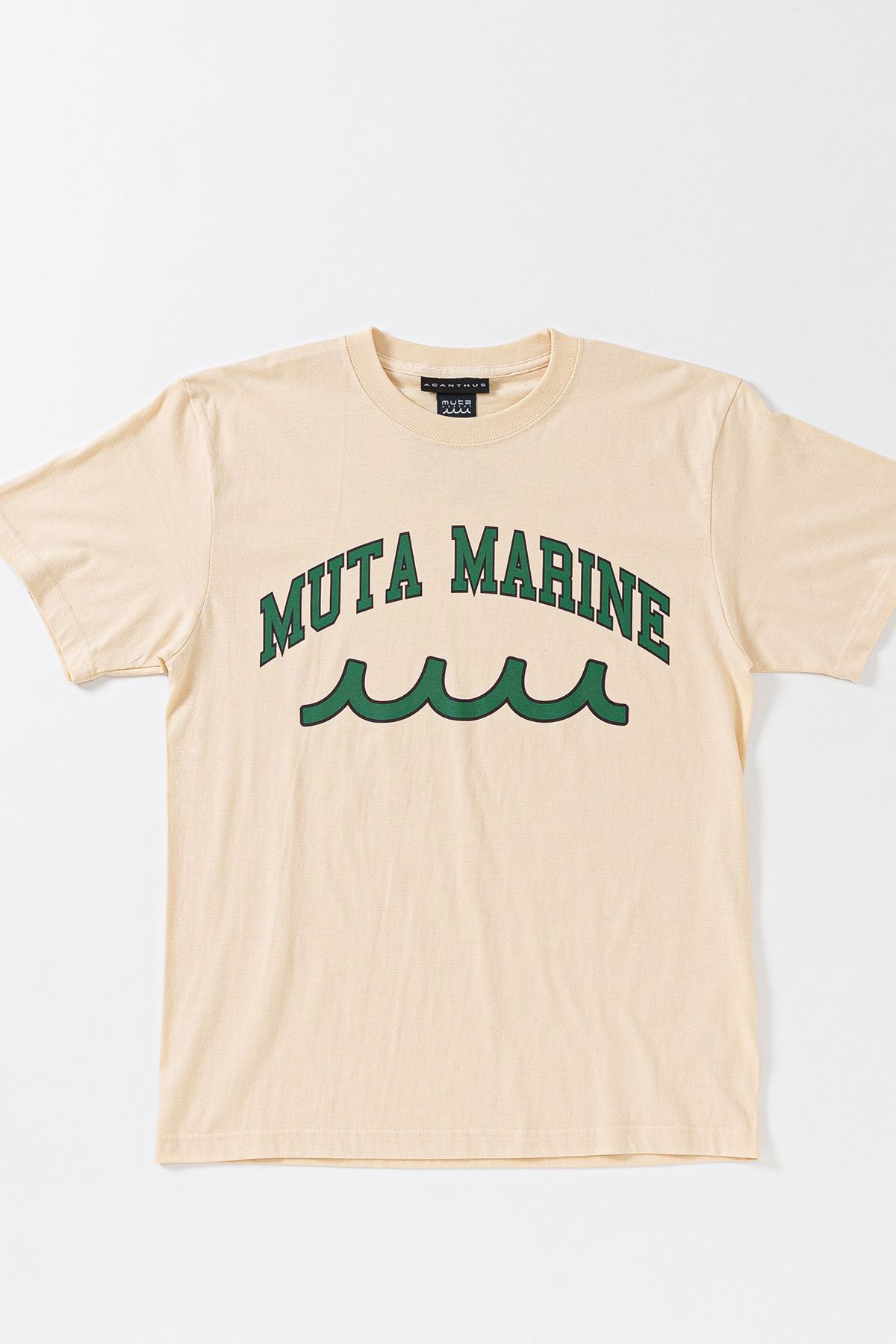 muta College Logo Tee /  ナチュラルベージュ  【Acanthus×muta】