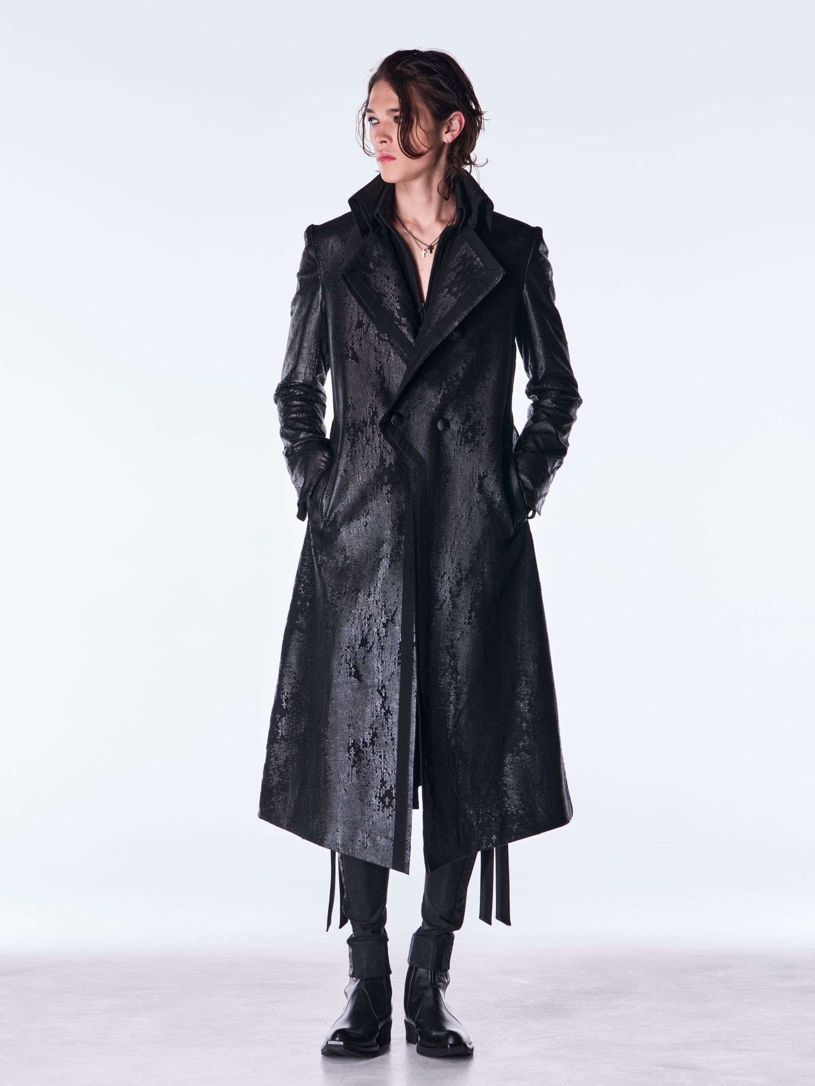 【予約品 6月29日(月) 締切】Coating High Tension Jersey Sarrouel Pants / コーティング サルエルパンツ / ブラック