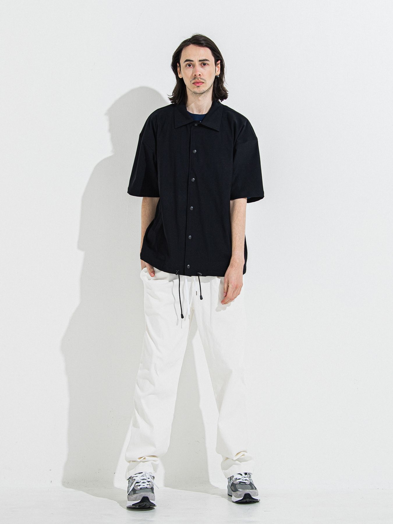 【予約品】NYLON HALF COACH JACKET / ナイロンハーフコーチジャケット / ブラック
