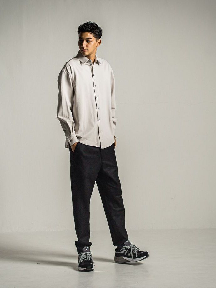 《予約9月1日18時締め》 PAT WIDE EASY PANTS  / カシミアウールパンツ / ブラック