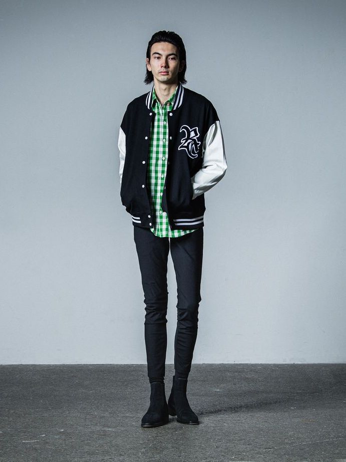 《予約品》 RC JERSEY OVER VARSITY JACKET / スタジャン / ブラック