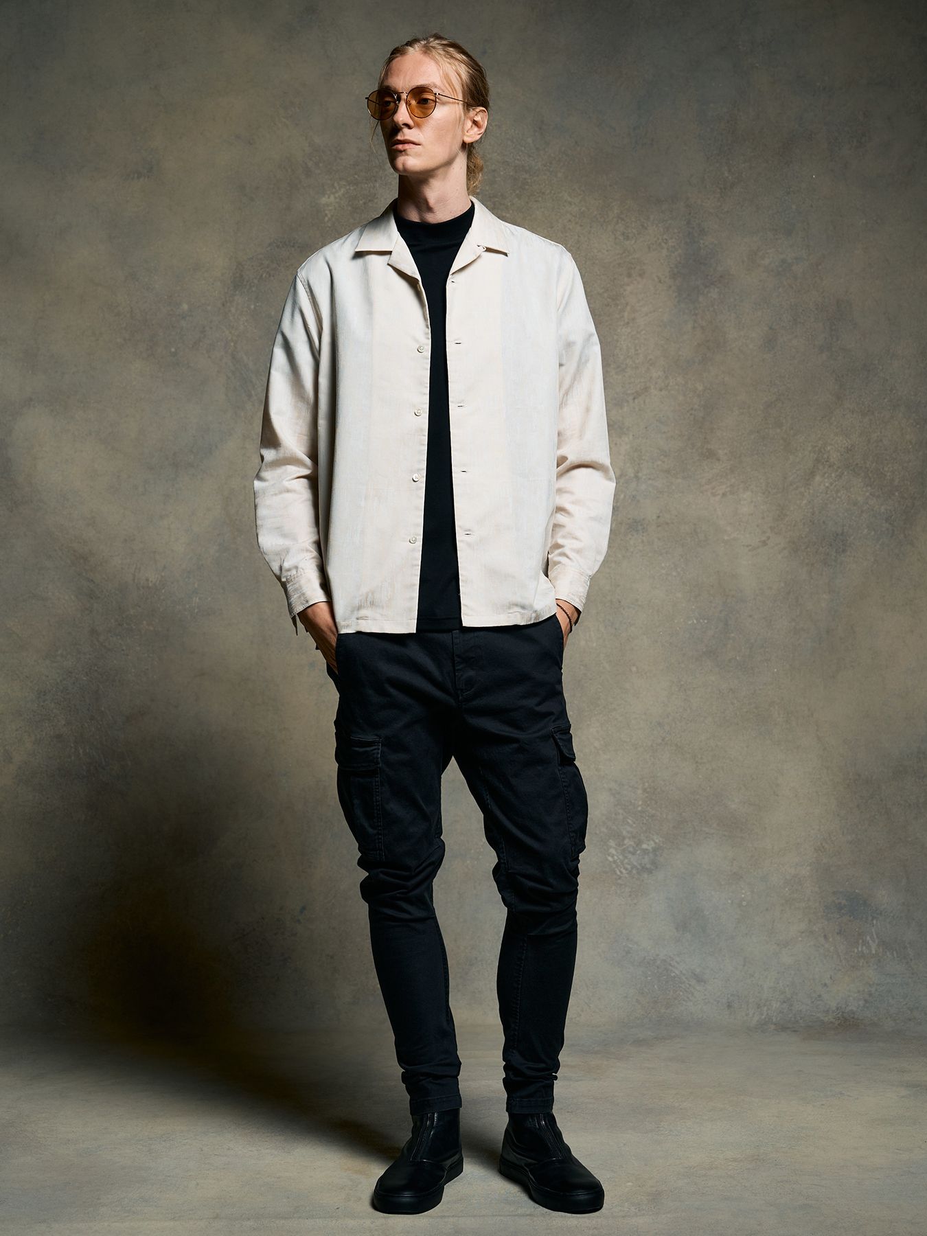 【予約品 9月23日(火) 締切】jacquard open collar shirt / ジャガード オープンカラーシャツ / アイボリー