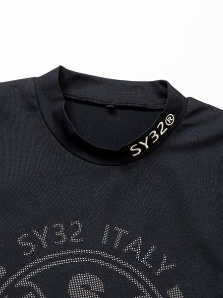 DOT PRINT EMB MOCK NECK / ブラック 【SY32 by SWEET YEARS GOLF】