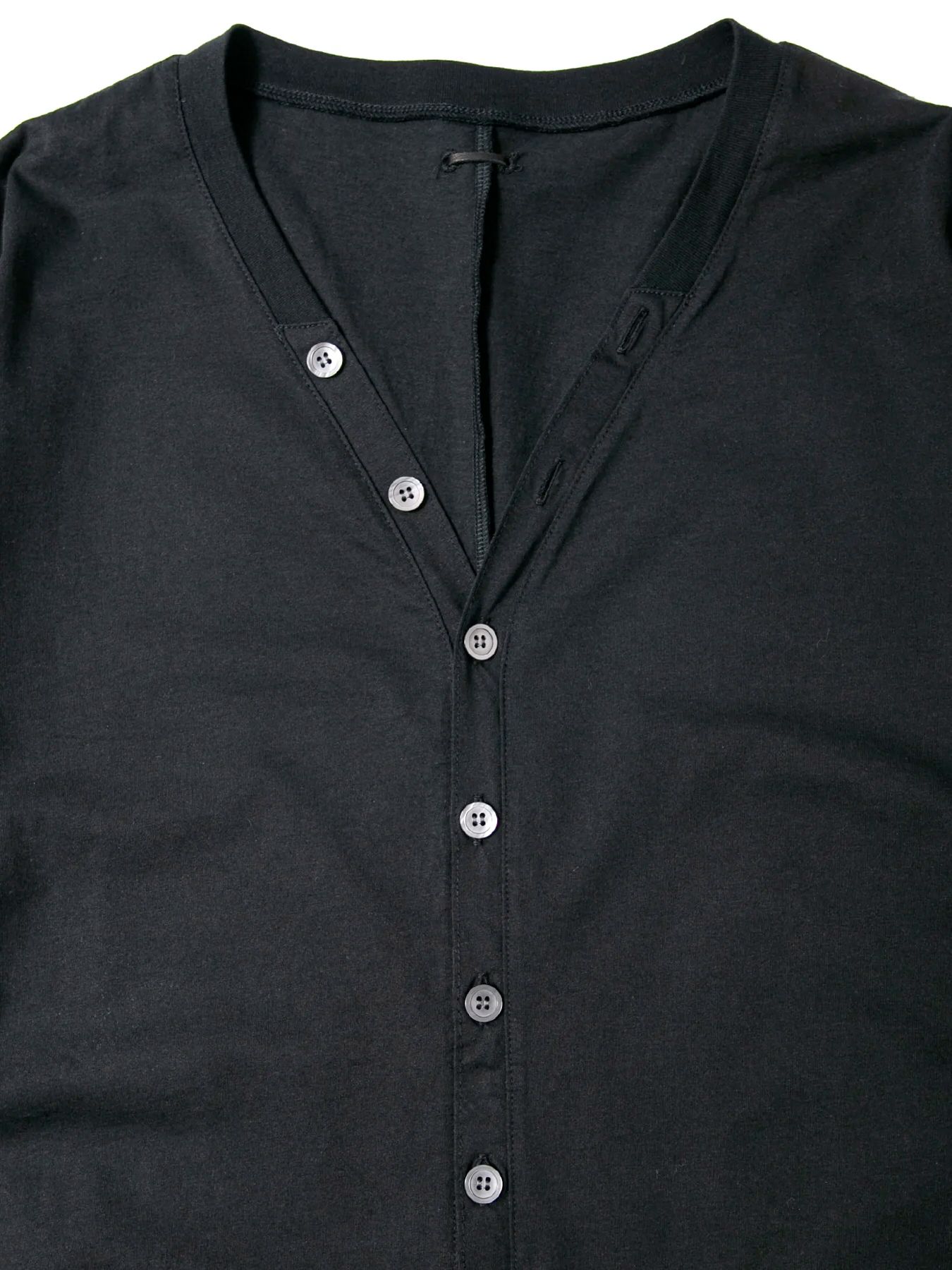 72/T Organic Cotton High Twisted Single Jersey Cardigan / 72/T オーガニックコットン 強撚 天竺 カーディガン / ブラック