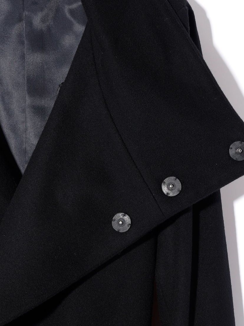 Beaver Wool High collar Wrap Maxi Coat / ブラック 【ys Yuji SUGENO】