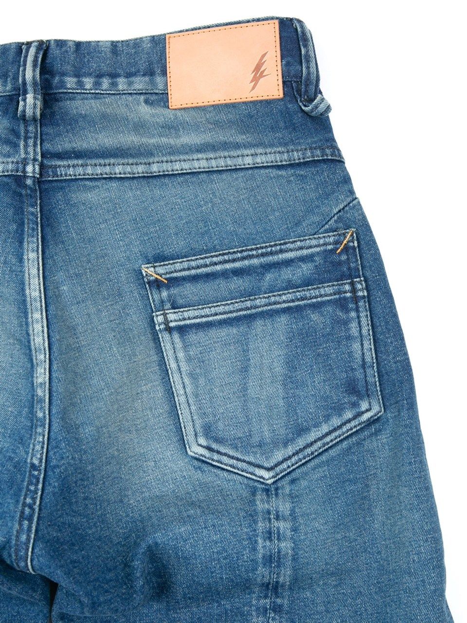12.5oz Organic Cotton Stretch Over Lap Tight Straight Jeans / 12.5oz オーガニックコットン ストレッチデニム オーバーラップ タイトストレート ジーンズ / Over Down / インディゴ