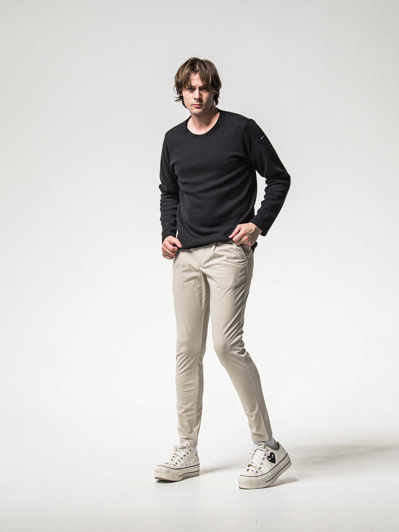 【予約品 8月31日(日) 締切】CHRIS EASY HEAT TUCK PANTS / クリス イージー ヒートタックパンツ / グレージュ