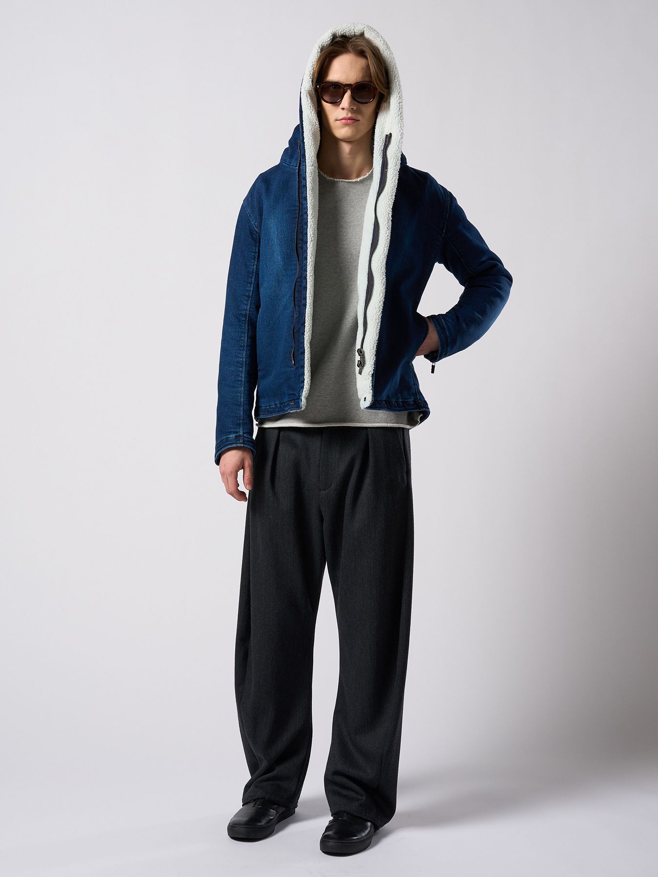 【予約品 4月19日(日) 18時締切】denim jersey hooded riders / デニムジャージー フーデッドライダース / インディゴユーズド