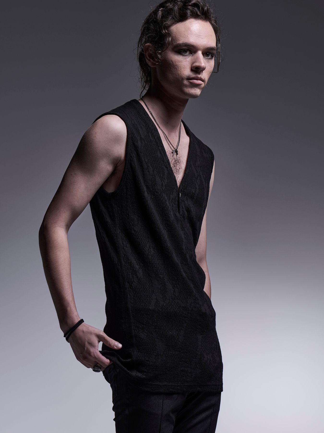 【予約品 7月13日(日) 締切】Henley Tank Top / ヘンリーネック タンクトップ / ブラック