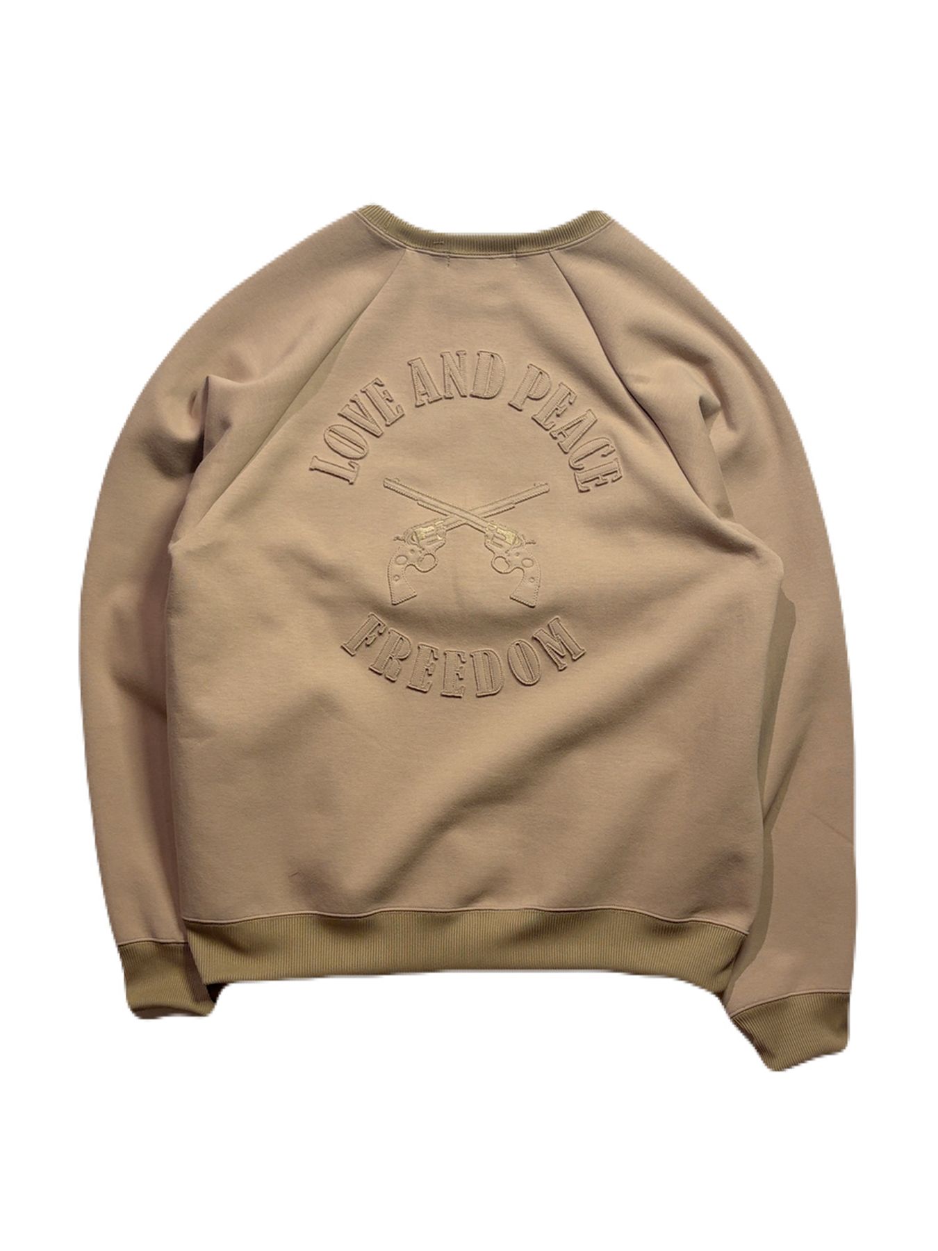【予約品】RAZORCUT EMB SWEAT / レザーカット クロスガン アップリケ スウェット / ベージュ