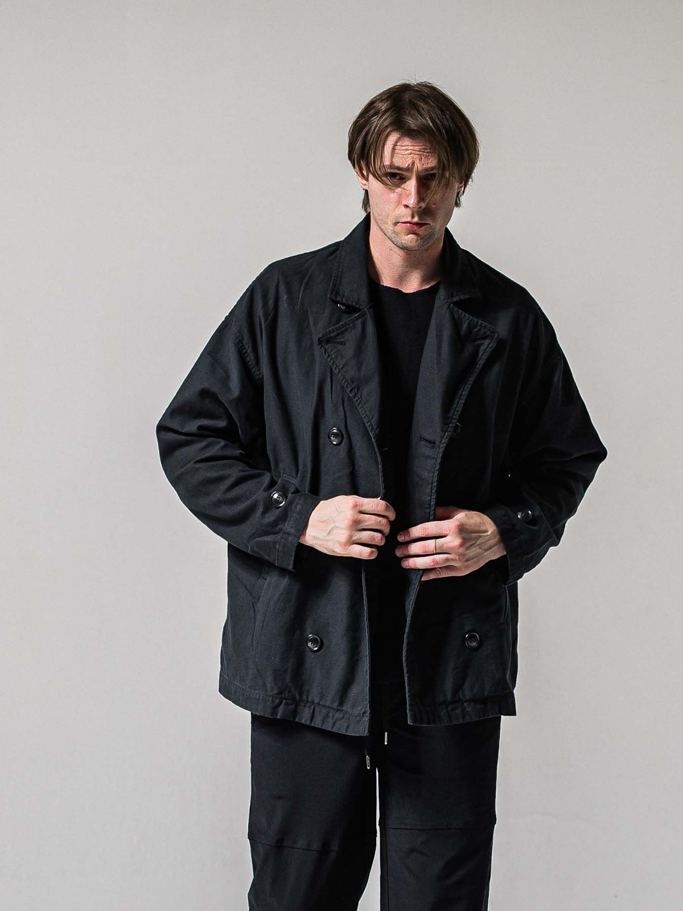 【予約品 11月16日(日) 締切】MV OVER PCOAT / オーバーサイズ ピーコートジャケット / ブラック