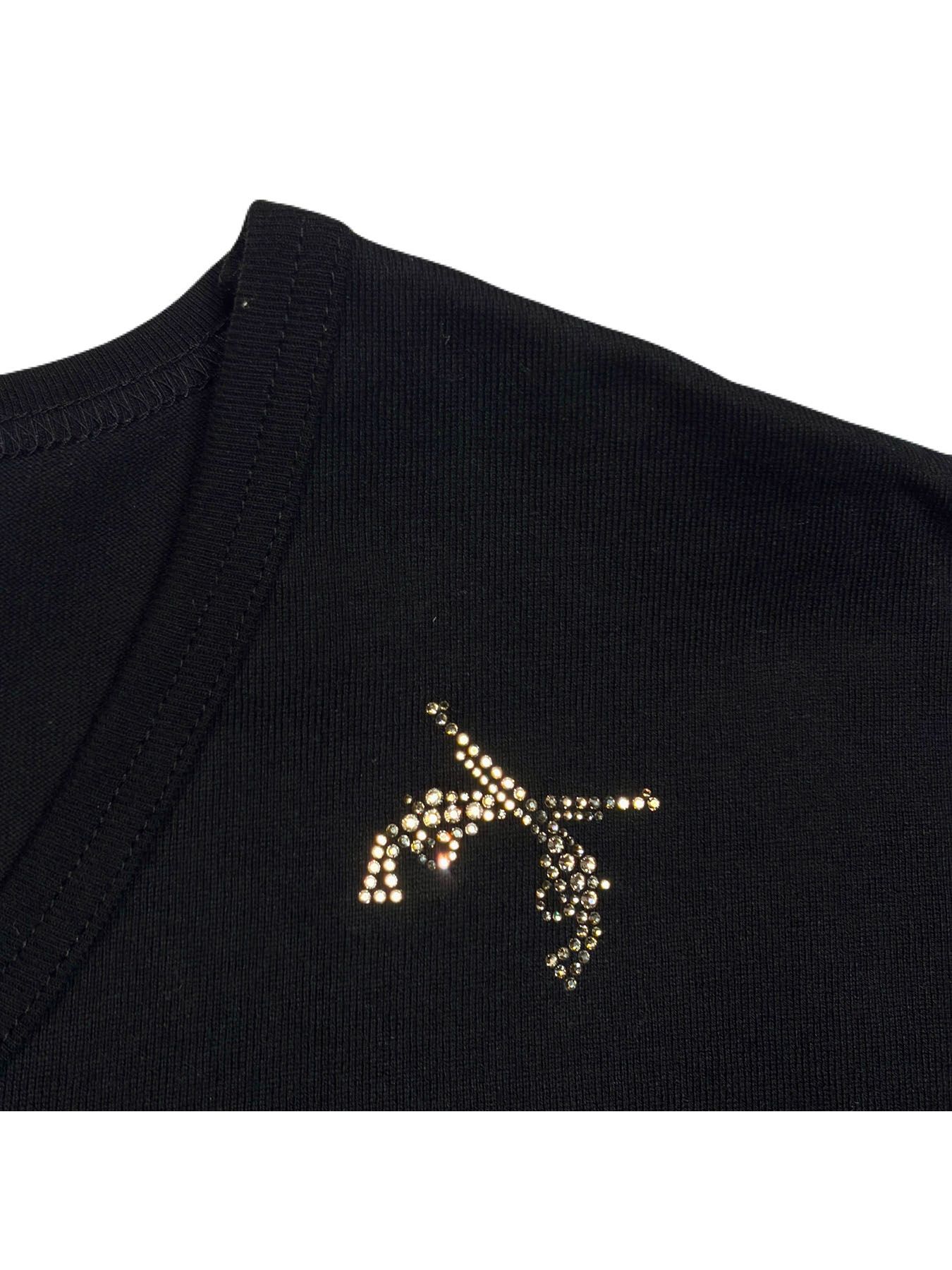 【予約品 3月9日(月) 18:00 締切】SMALL CROSSGUNS T / クリスタル スモールクロスガン Vネック Tシャツ / ブラック