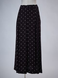 【予約品 4月26日(日) 締切】Peace Dot Drape Skirt / ピースドット ドレープスカート / ブラック