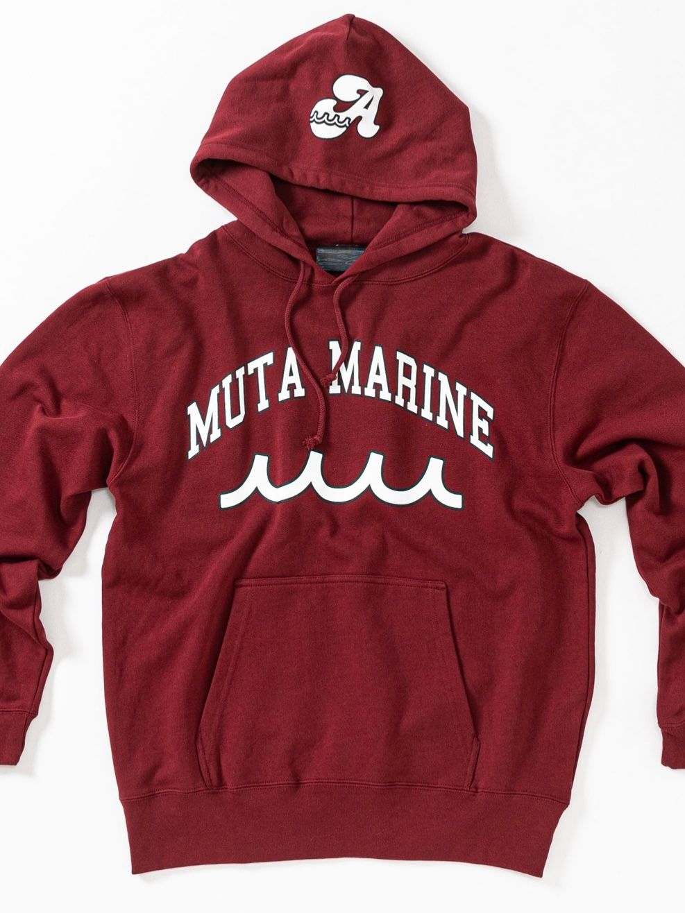muta - muta College Logo Hooded Sweatshirt / バーガンディー