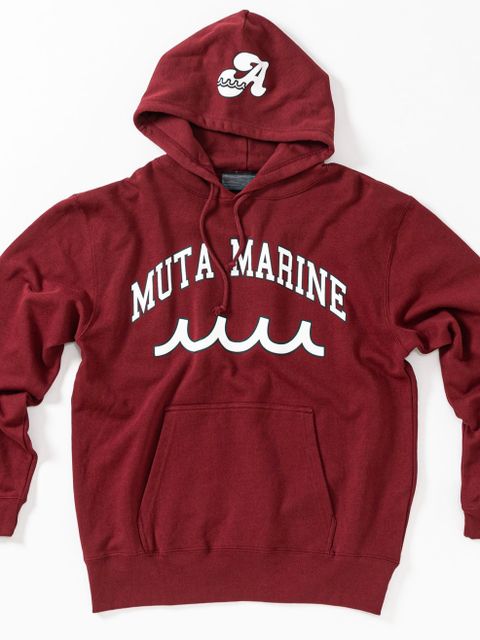 muta College Logo Hooded Sweatshirt /  バーガンディー  【Acanthus×muta】