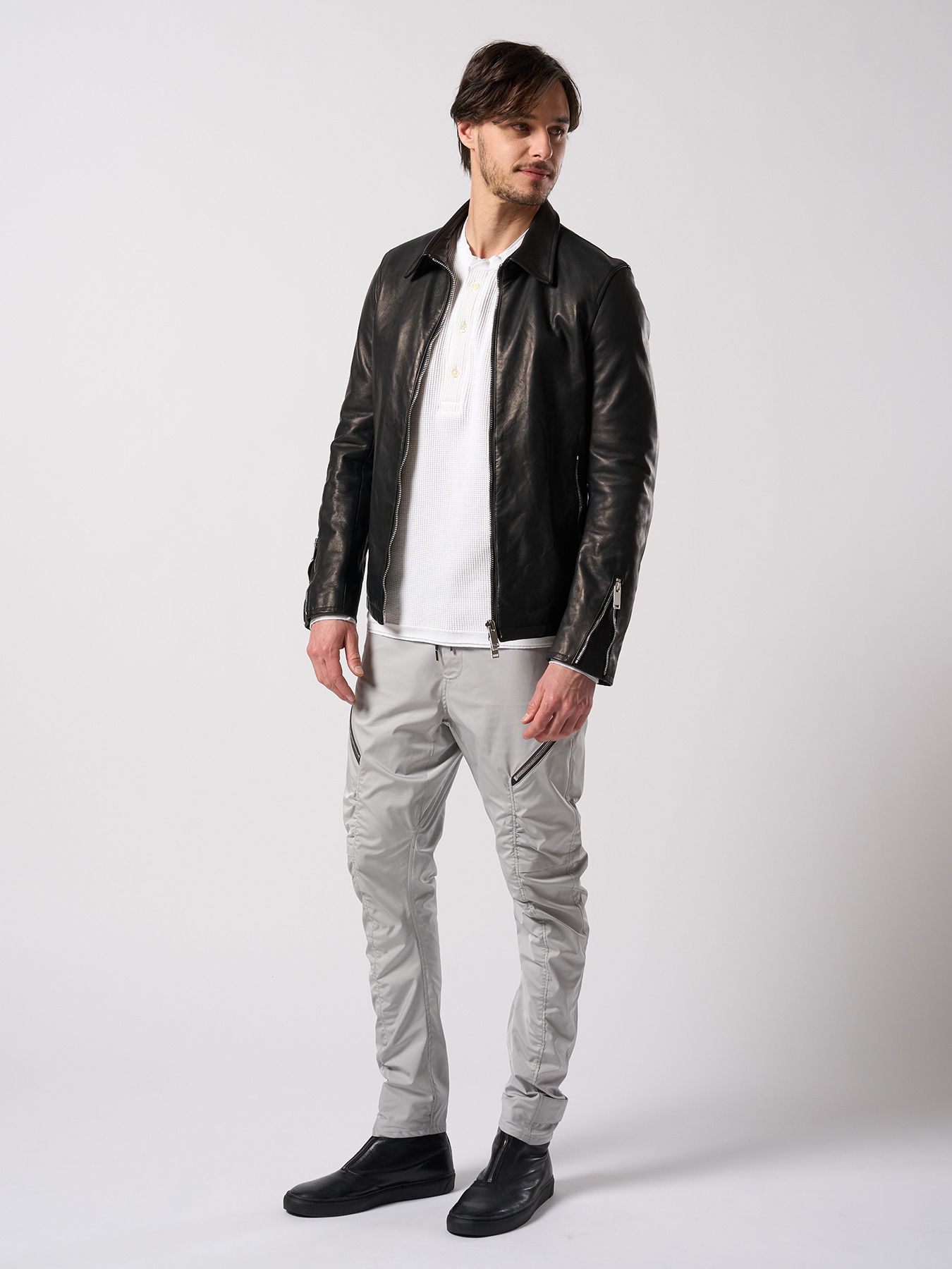 【予約品 4月19日(日) 18時締切】leather single riders / レザーシングルライダース / ブラック