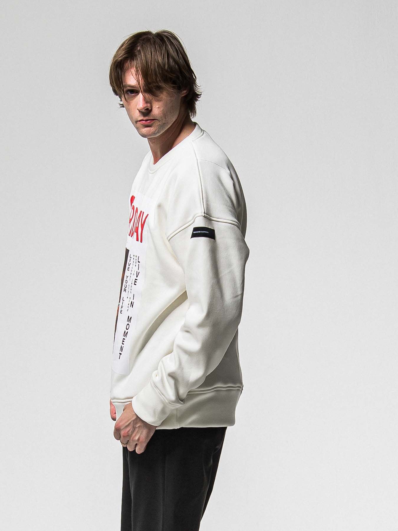 【予約品 8月31日(日) 締切】FRIDAY OLD COVER VEROURS FLEECE TRAINER / FRIDAYコラボ オールドカバー ベロアフリース トレーナー / ホワイト