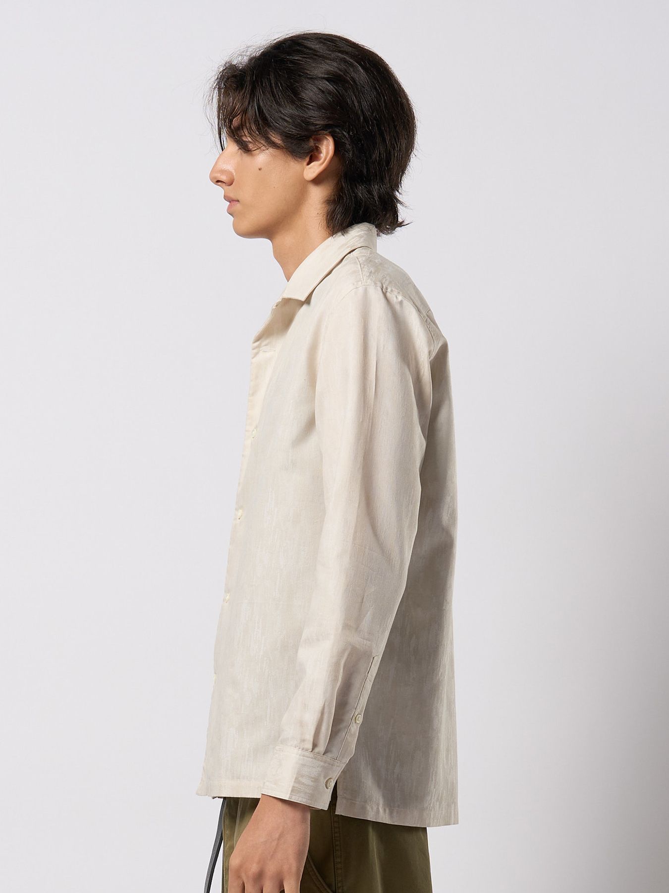 【予約品 9月23日(火) 締切】jacquard open collar shirt / ジャガード オープンカラーシャツ / アイボリー