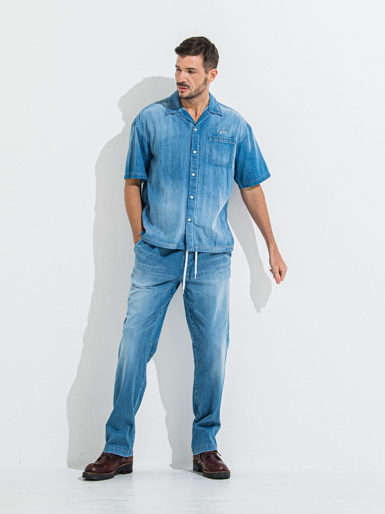 【予約品】ZACK HALF DENIM SHIRT / ザックハーフスリーブスリーブデニムシャツ / ライトインディゴ