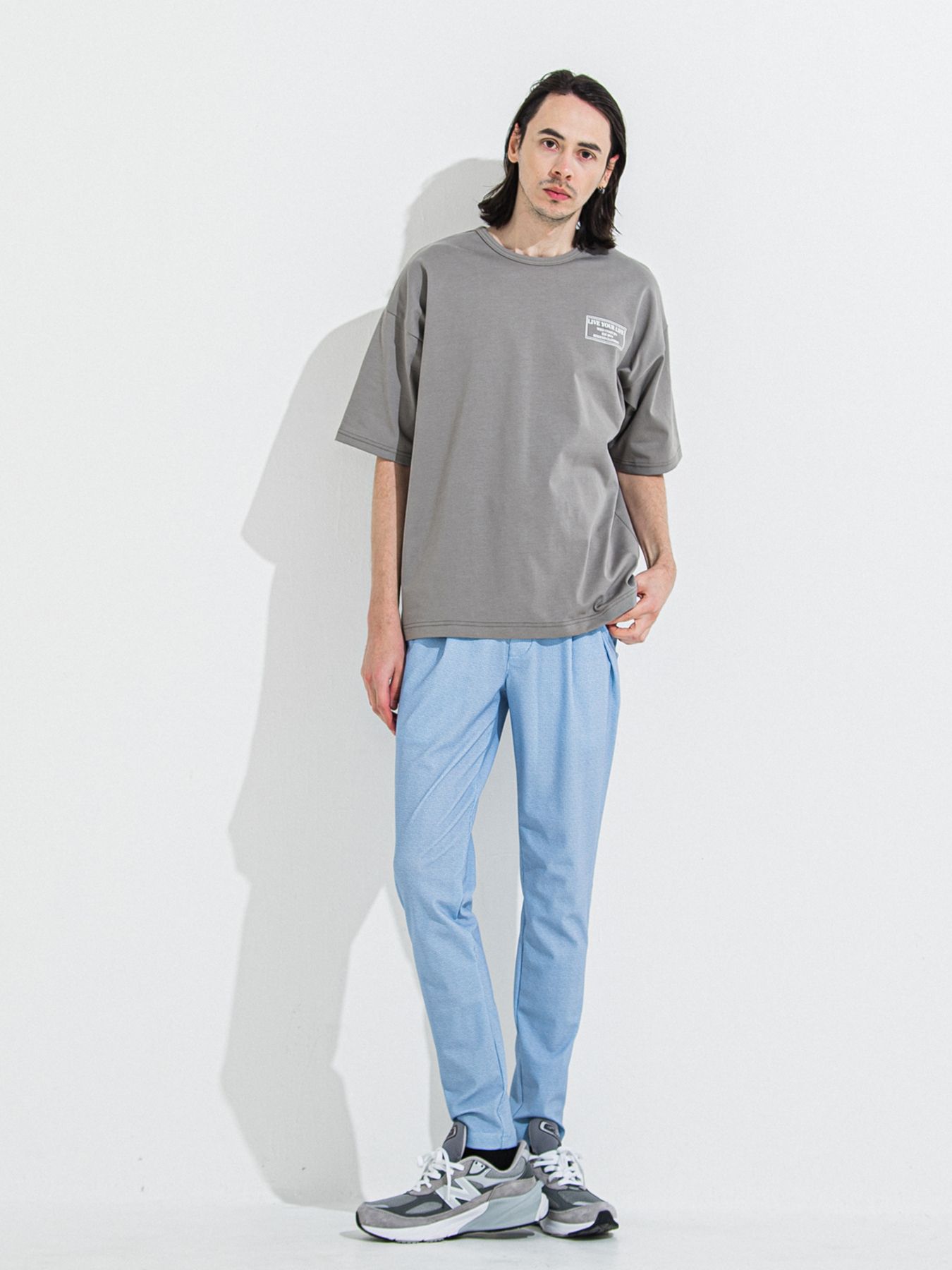 【予約品 】CHRIS EASY TUCK PANTS / クリスイージータックパンツ / チェックサックス