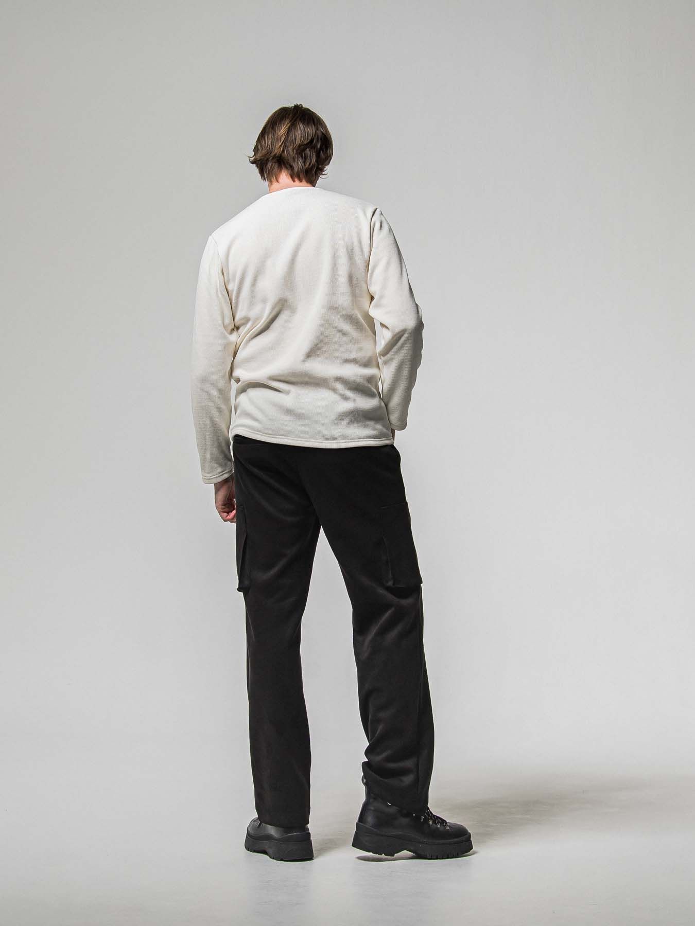 【予約品 8月31日(日) 締切】VELOURS FLEECE THERMAL HENRY / ベロアフリース サーマル ヘンリーネック / ホワイト
