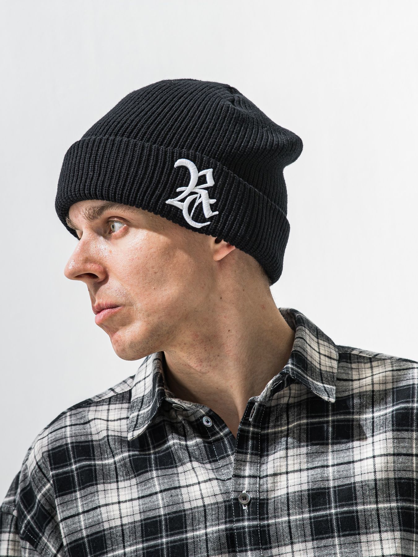 【予約品 9月6日(日) 締切】COTTON KNIT CAP / コットン ニットキャップ / ブラック×ホワイト