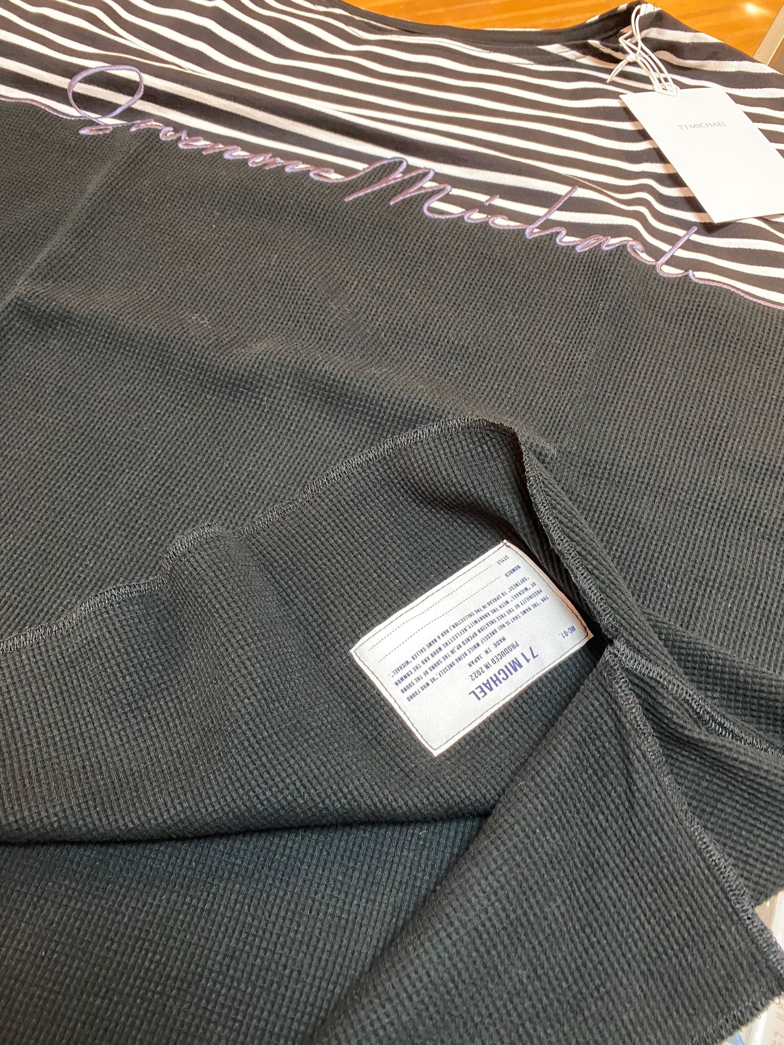 ドッキングボーダーTシャツ（BLACK）「71MICHAELミッシェル」