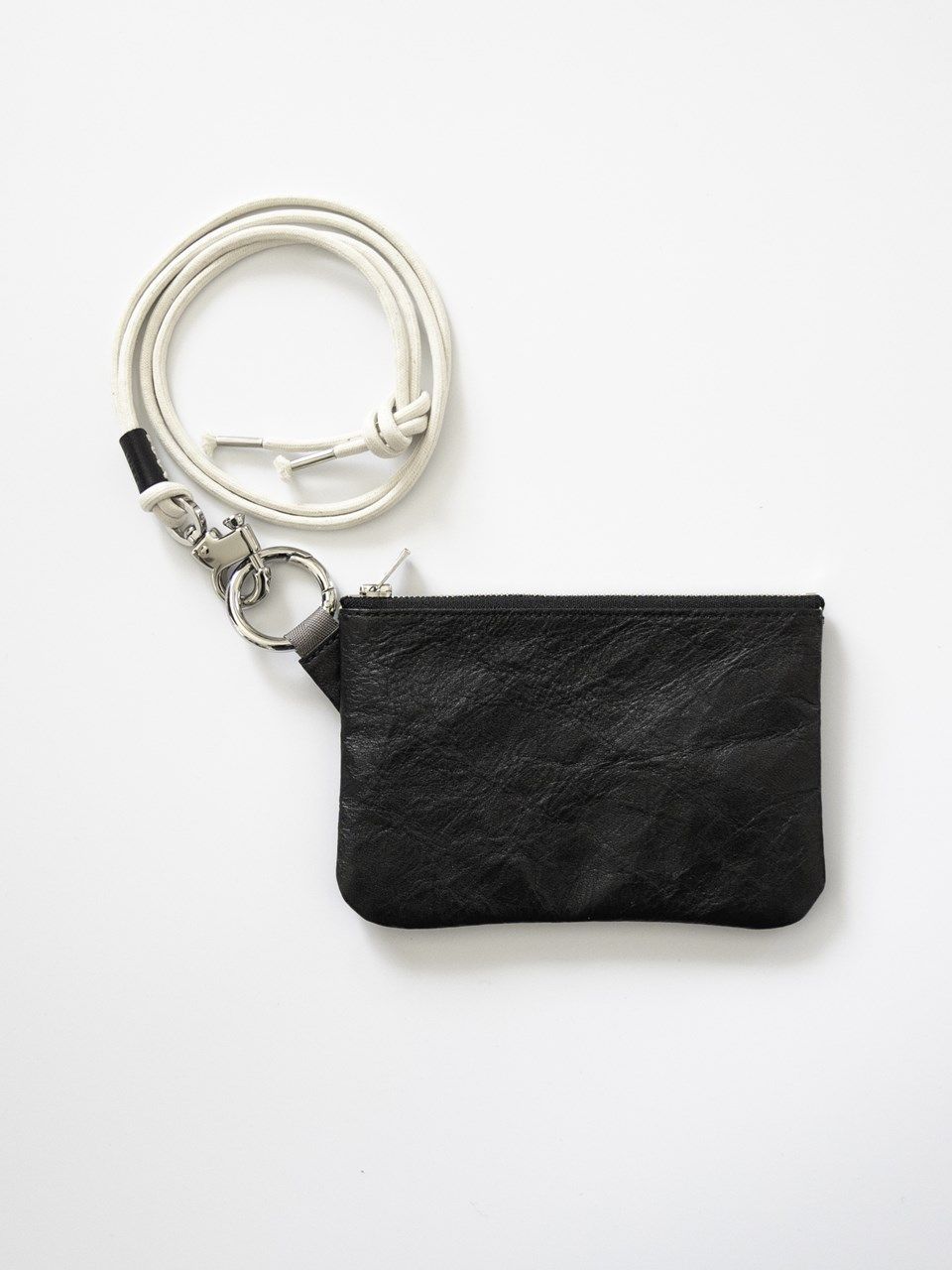 《予約品》 Dyneema® Leather RING ポーチ_M  / ブラック