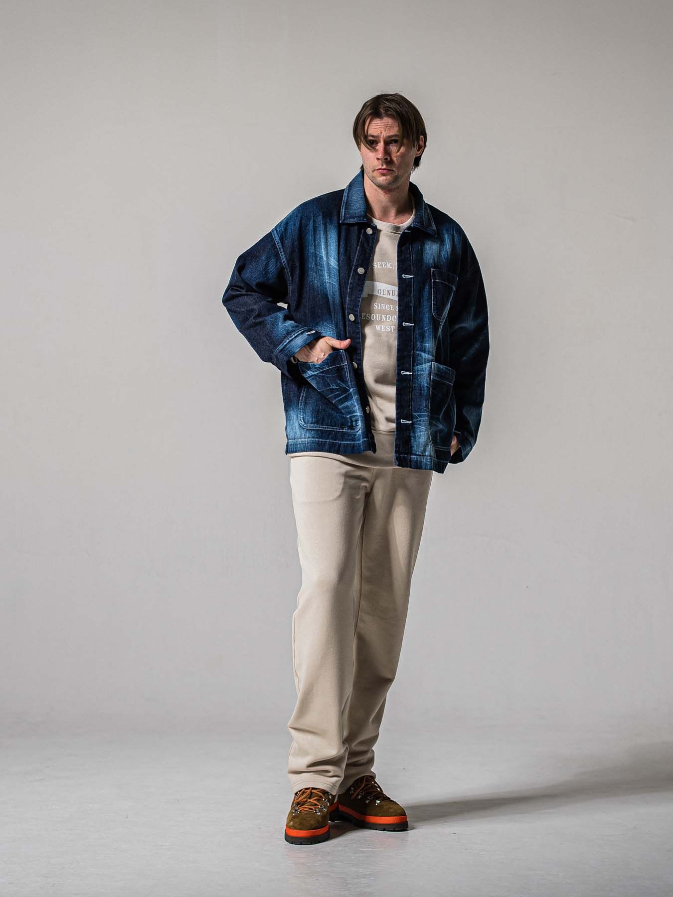 【予約品 11月16日(日) 締切】HF URAKE WIDE TUCK PANTS / 裏毛 セミワイドシルエット ワンタック イージーパンツ / グレージュ