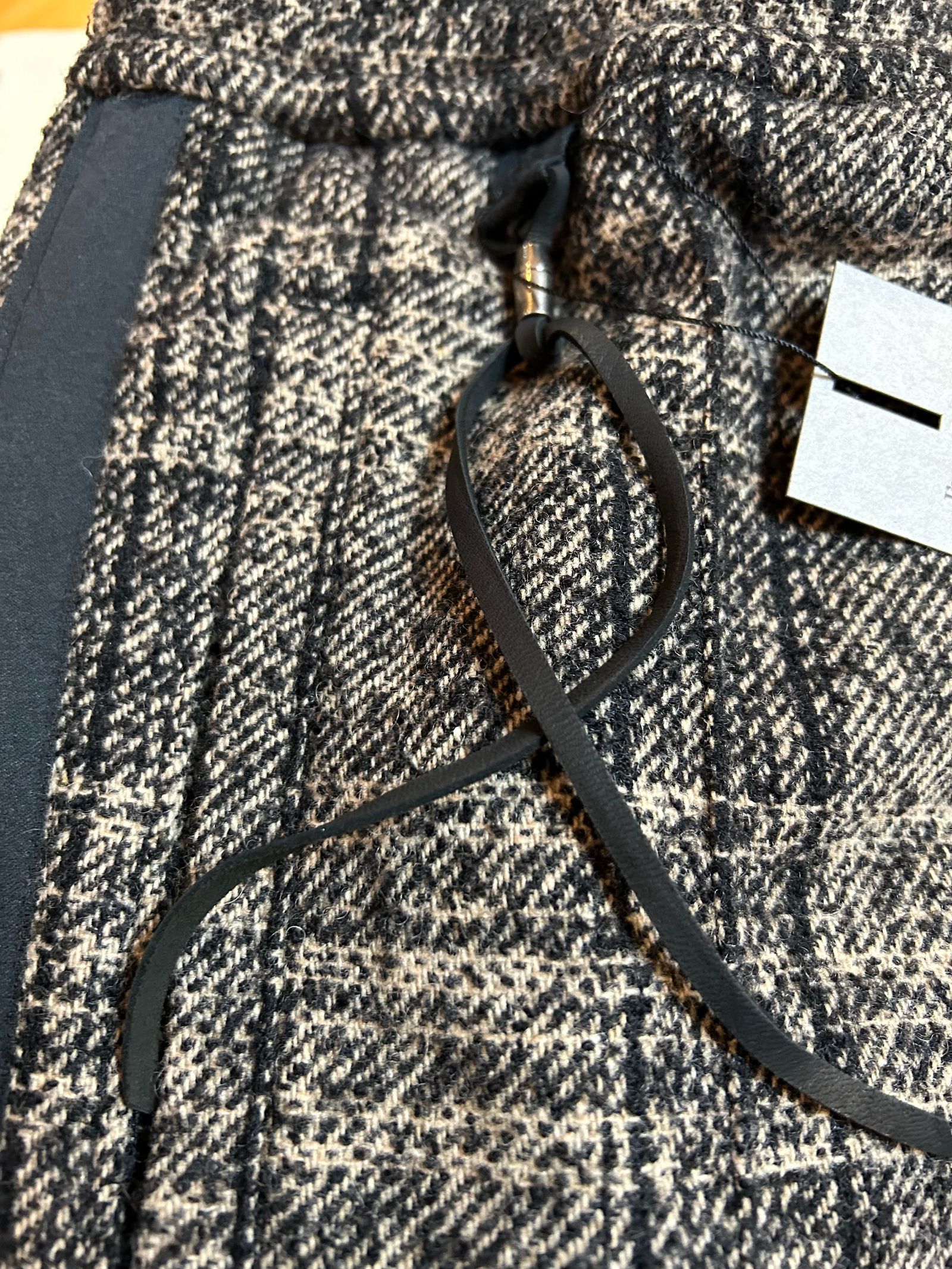 Check Loop Tweed Track Taperd Pants / トラック テーパードチェックイージパンツ / ブラウン