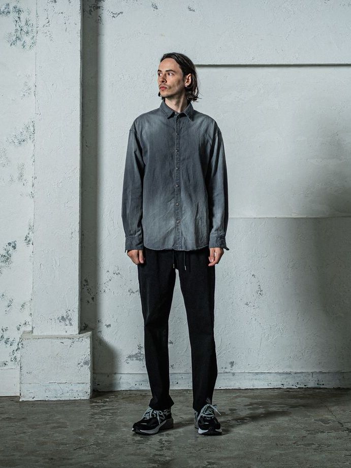 《予約11月17日19時締め》 denim jack shirts / デニムシャツ / ブラックused