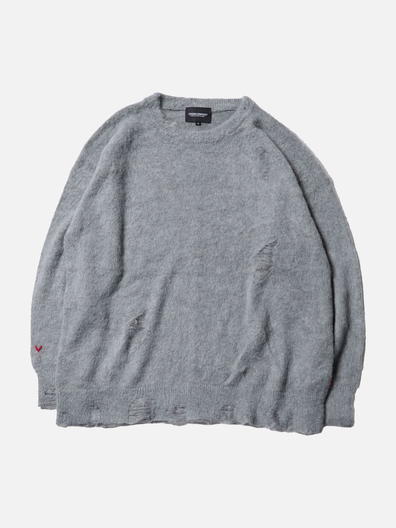 NANCY MOHAIR / モヘア クルーネックニット / GRAY