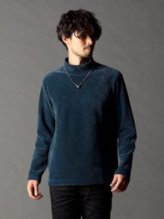 モールバイヤス モックネックプルオーバー / ブルー【NICOLE CLUB FOR MEN】