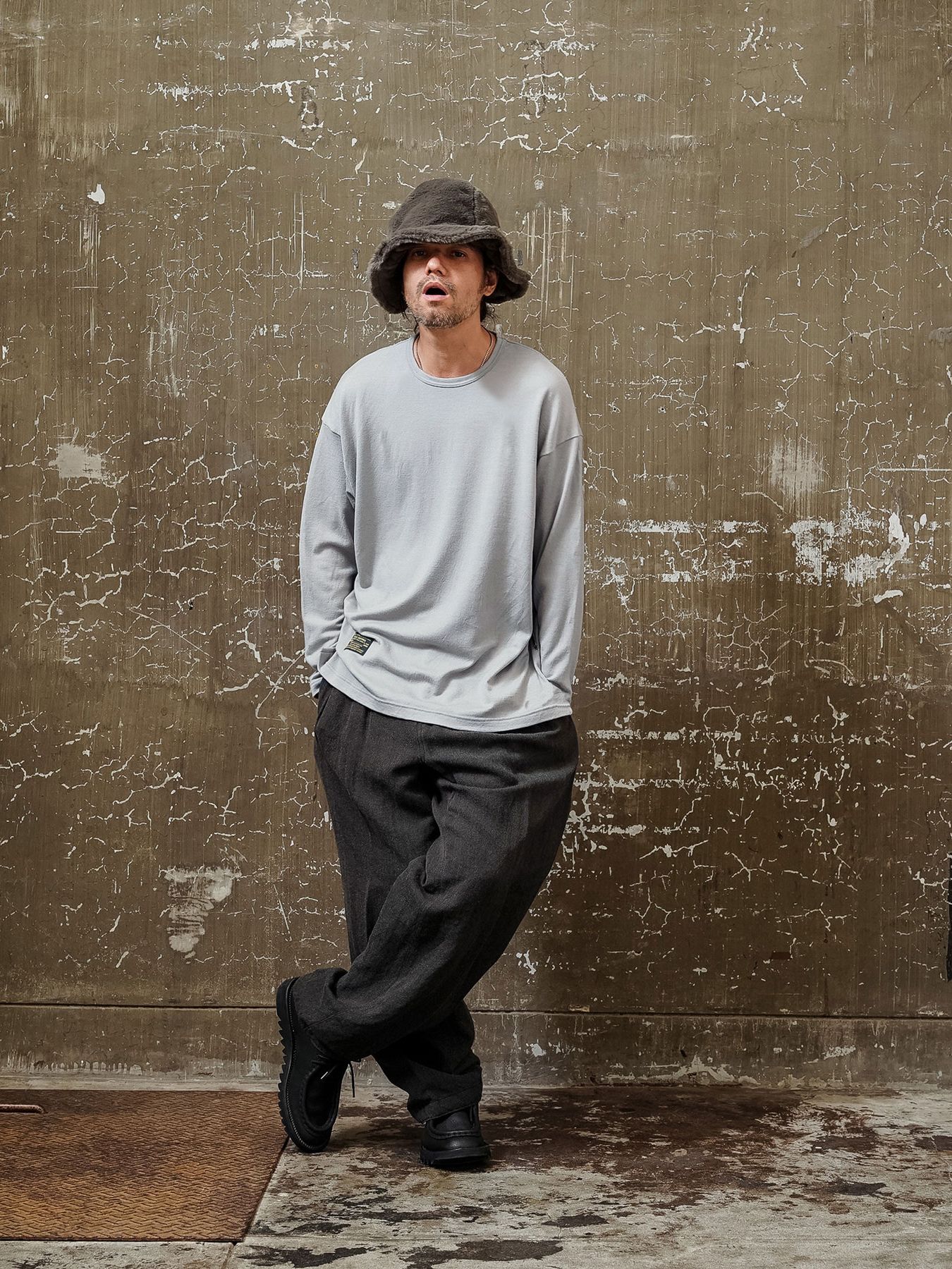 【予約品 7月5日(日) 締切】WASHABLE WOOL TEE / ウォッシャブルウールTシャツ / ライトグレー