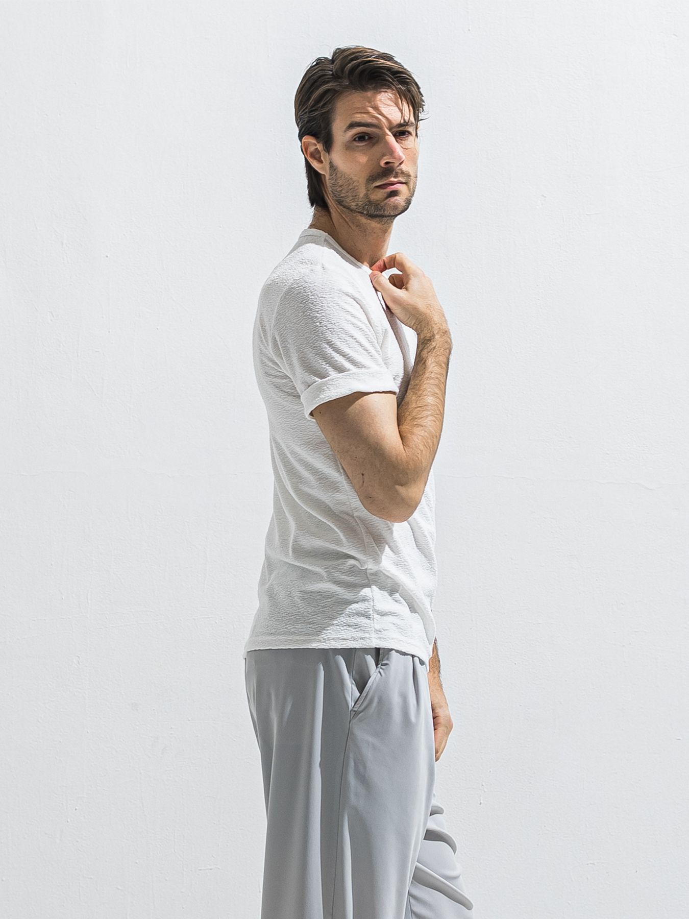 【予約品 2月15日(日) 18:00 締切】PILE ROLL UP TEE / パイルロールアップTシャツ / ホワイト