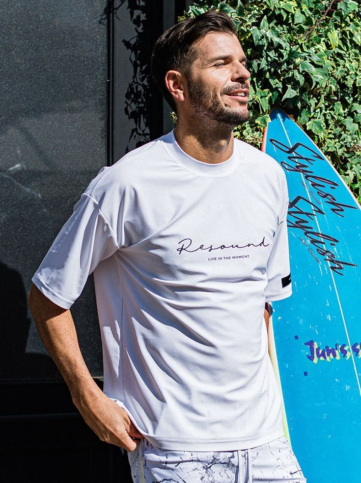 《予約品3月3日18：00締め》 handwriting RUSH OVER T / ラッシュガードTシャツ / ホワイト