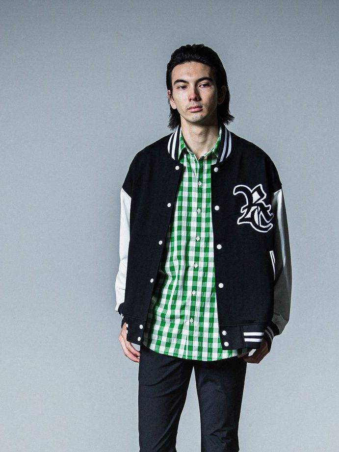 《予約品》 RC JERSEY OVER VARSITY JACKET / スタジャン / ブラック