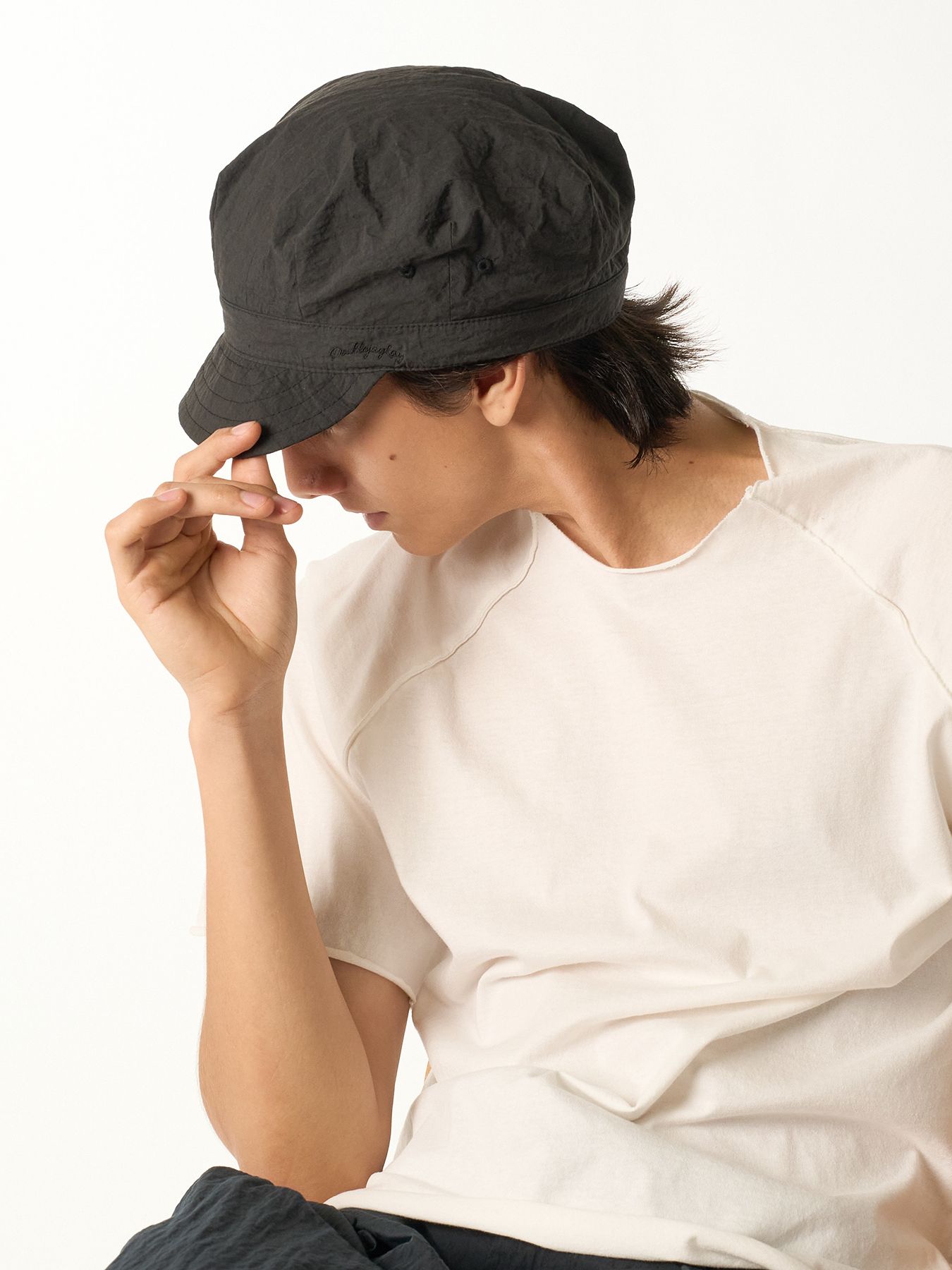 【予約品 9月23日(火) 締切】solid engineer cap / ソリッド エンジニアキャップ / チャコールブラック