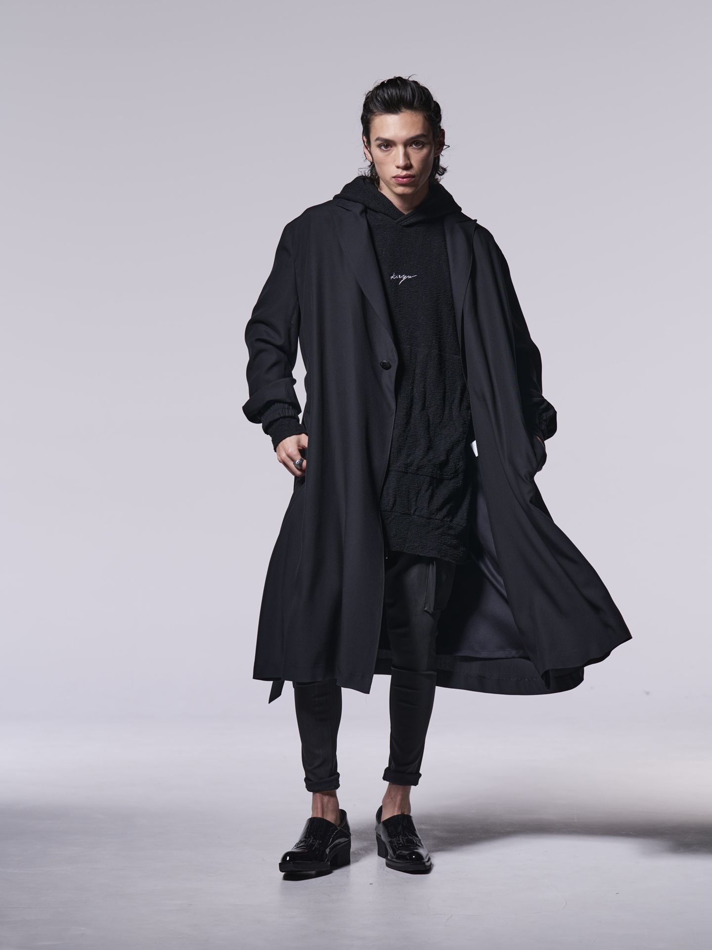 《予約品》 DrapeCoat / ドレープオーバーコート / ブラック