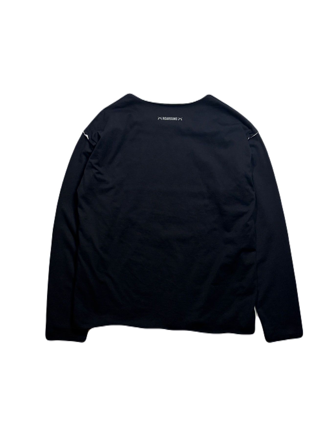 【予約品 3月9日(月) 18:00 締切】ROARGUNS W FACE T / ロゴプリント Wフェイス ロンT / ブラック×ホワイト