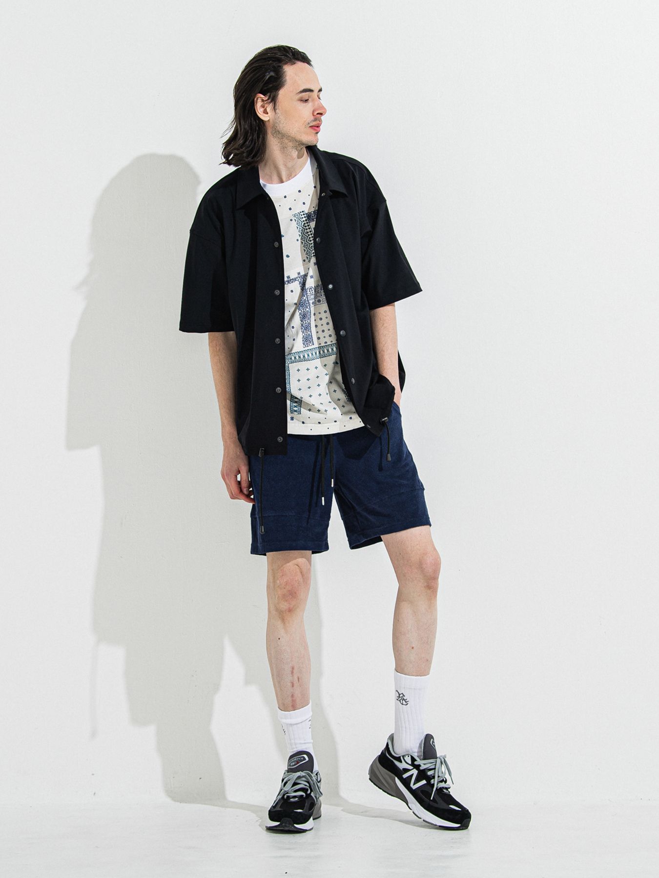 【予約品】NYLON HALF COACH JACKET / ナイロンハーフコーチジャケット / ブラック