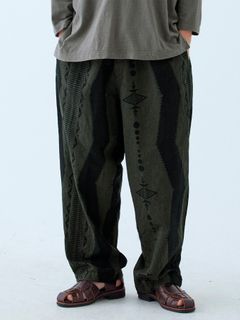 【予約品 6月2日(月) AM10時 締切】FOLKESTRIPE TROUSERS / イージートラウザーズ / チャコール×ブラック