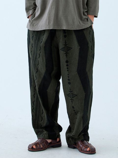 【予約品 6月2日(月) AM10時 締切】FOLKESTRIPE TROUSERS / イージートラウザーズ / チャコール×ブラック