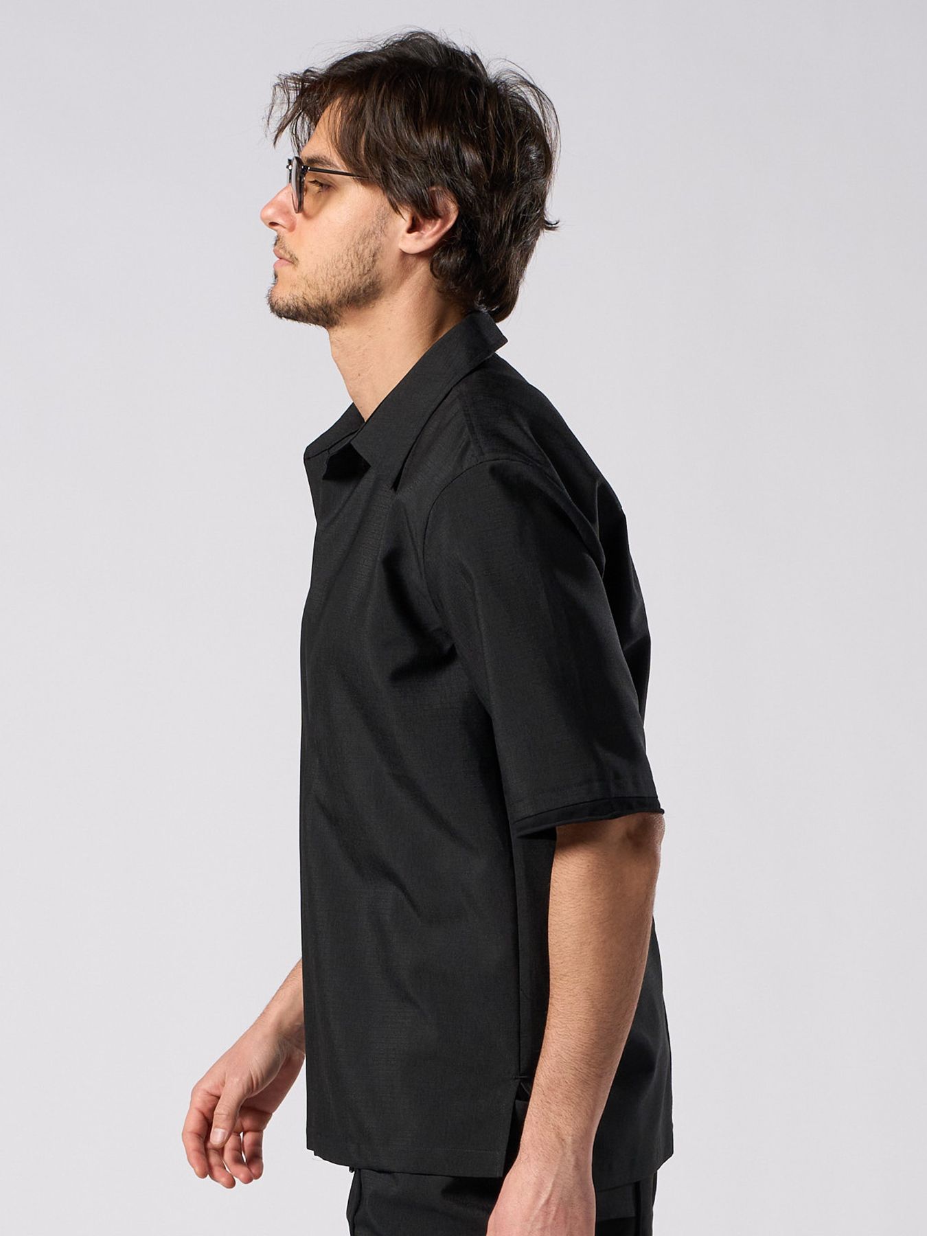 【予約品 1月25日(日) 締切】skipper shirt H/S / スキッパー ハーフスリーブシャツ / ブラック