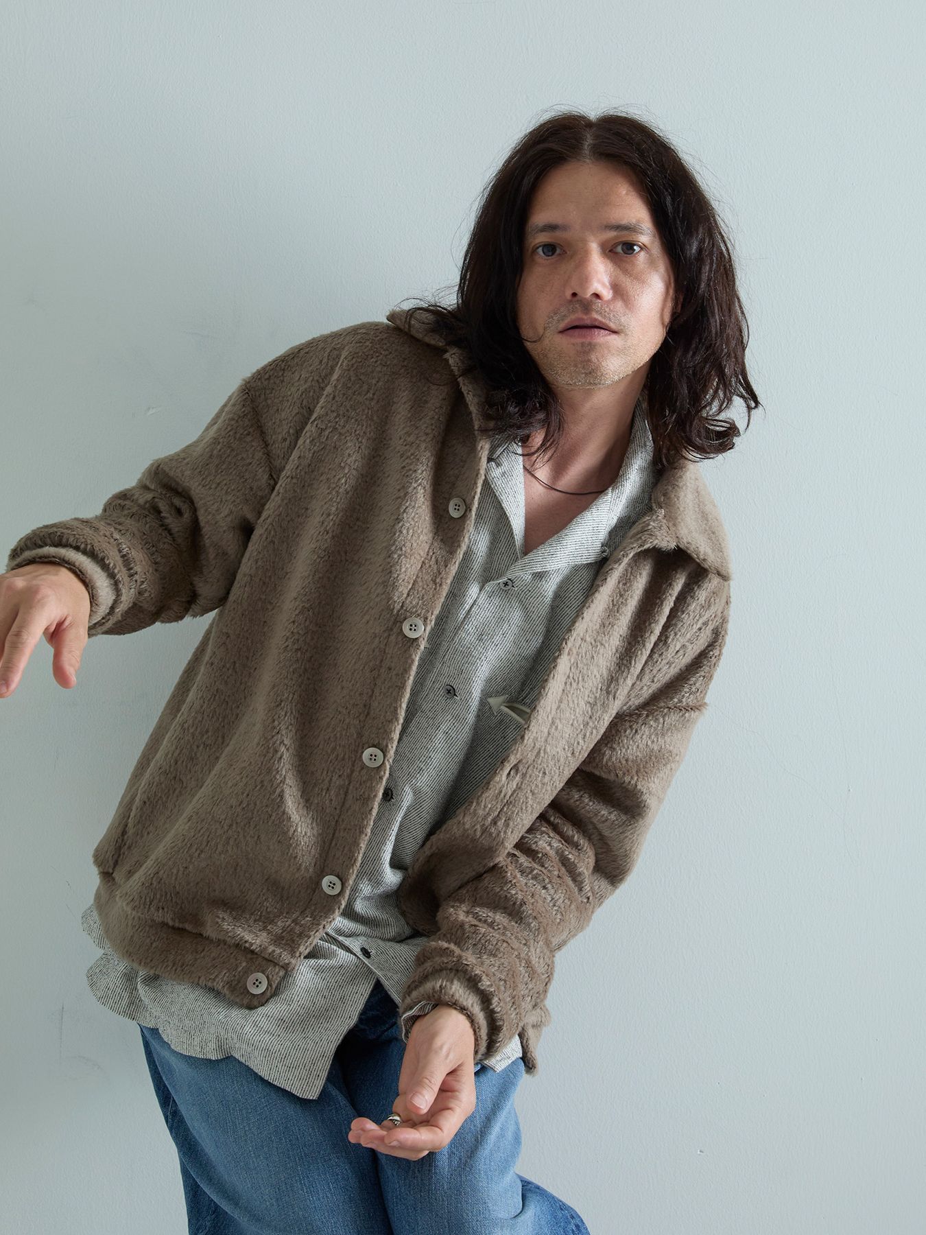 【予約品 6月2日(月) AM10時 締切】Haggylux / モヘアシャツ / ベージュ