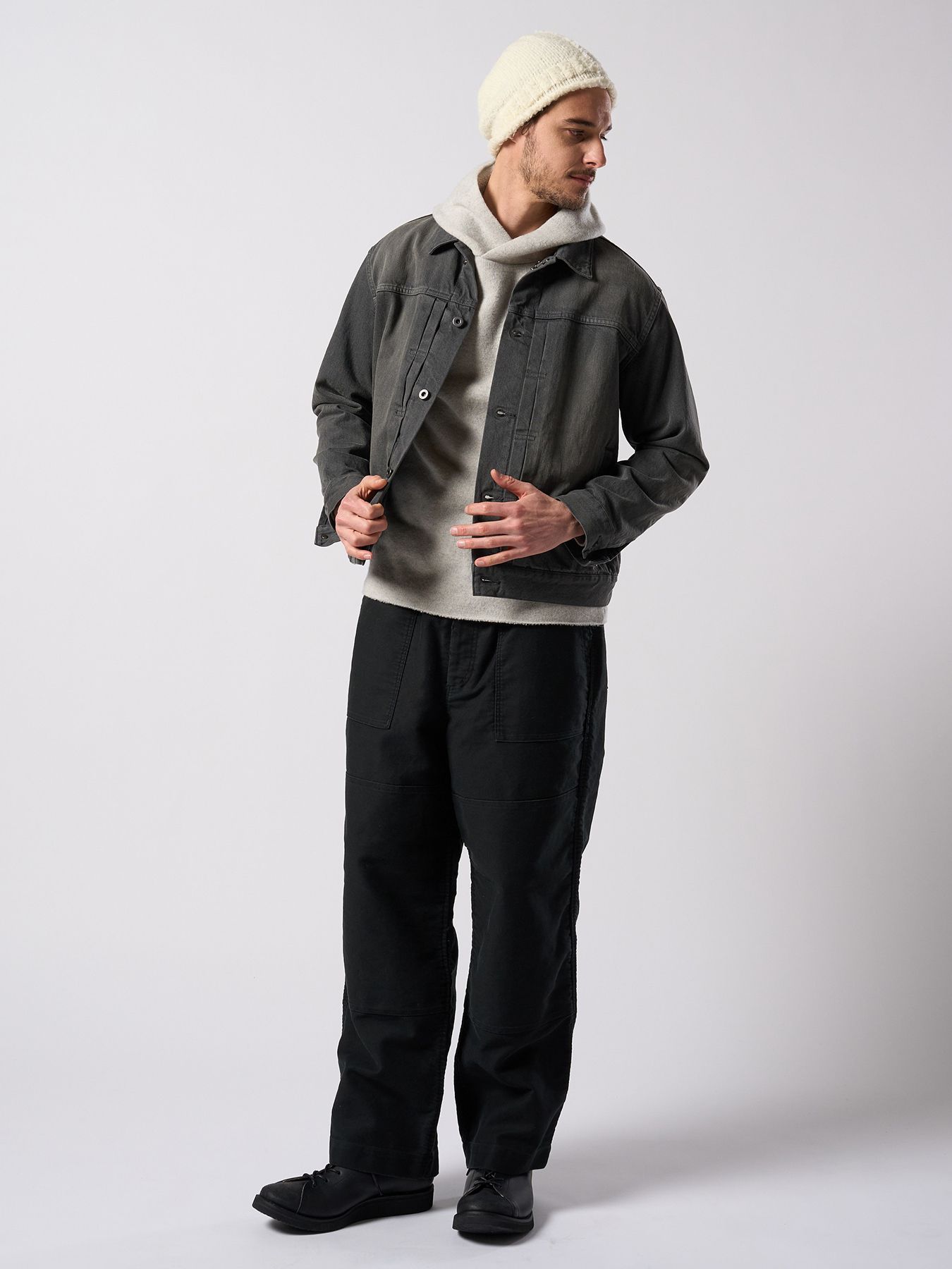 【予約品 4月19日(日) 18時締切】back pile hoodie / バックパイル フーディ / ライトグレー